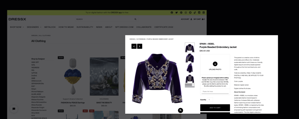 Sparkpick features digital fashion with Spark + Rebel in eco fashion_How to use DressX