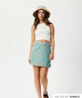 Sparkpick features Afends  hemp mini skirt blue in sustainable fashion