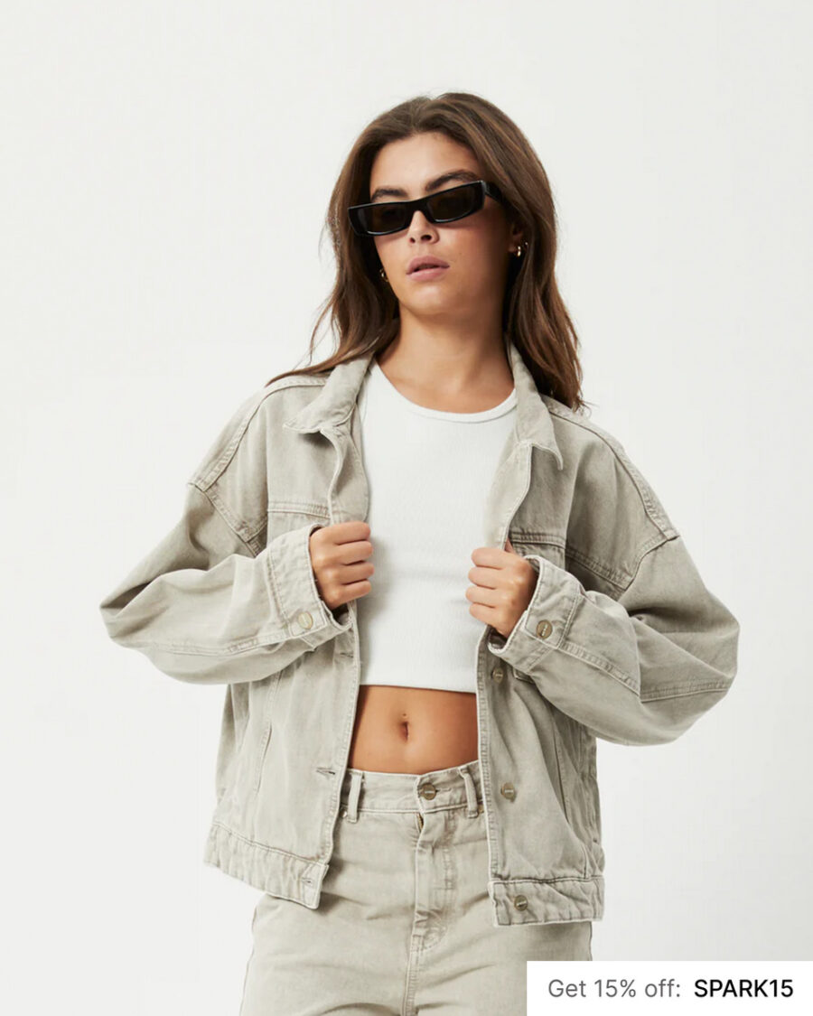 Sparkpick features AFENDS unisex organic cotton denim jacket in sustainable fashion