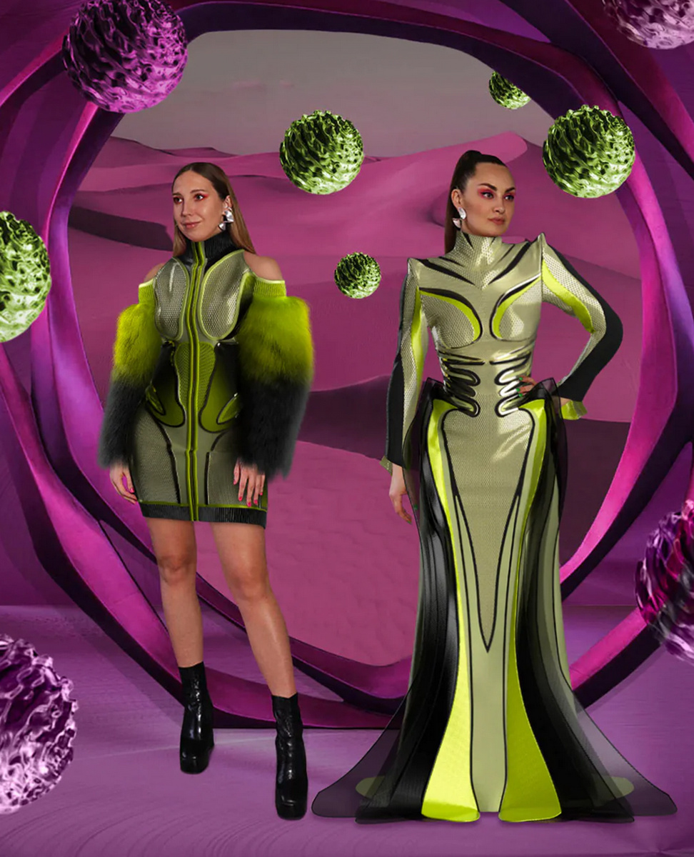 Sparkpick features Cooltrede on DressX digital futuristic fur dress in sustainable fashion
