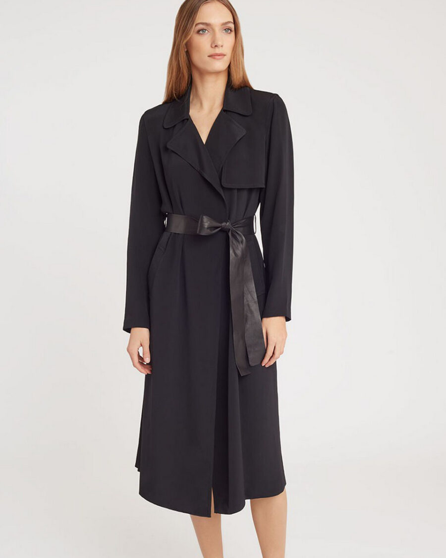 Sparkpick features Cuyana basic silk trench in sustainable fashion