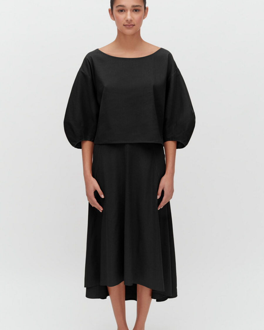 Sparkpick-features-Cuyana Linen flare skirt-in sustainable fashion