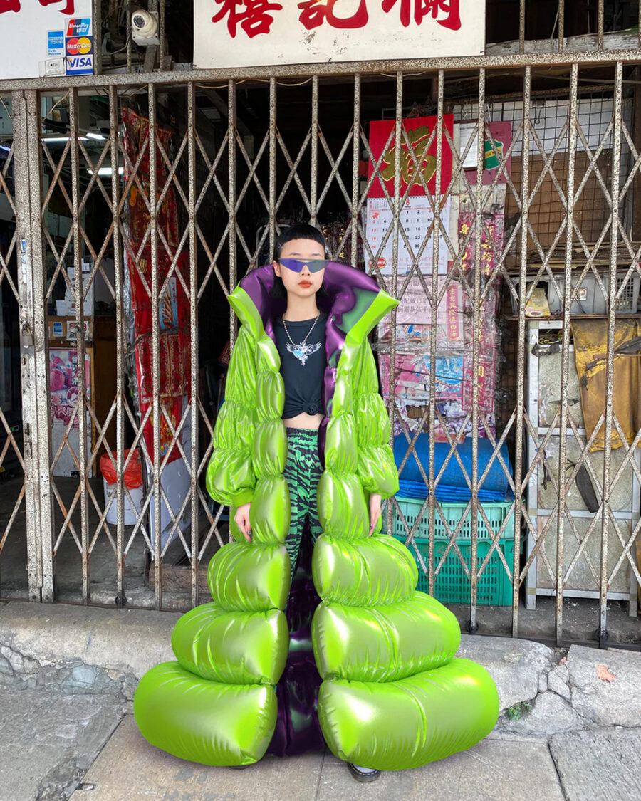 Sparkpick features Digit IN Agency feat. Kreamonz on DressX digital futuristic digital puffer coat in sustainable fashion