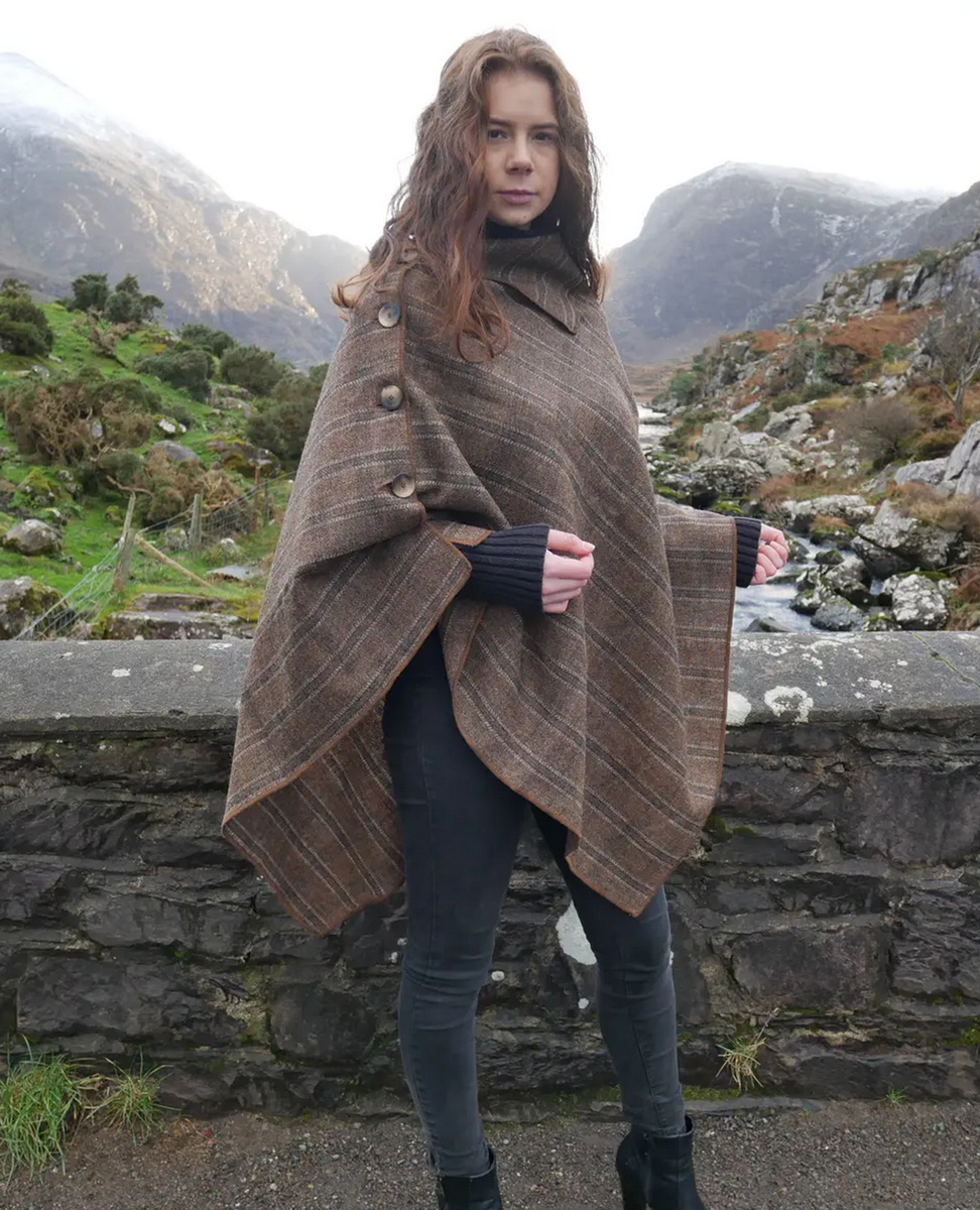 Sparkpick features Etsy KateIrishTweedStore Wool tweed poncho in sustainable fashion