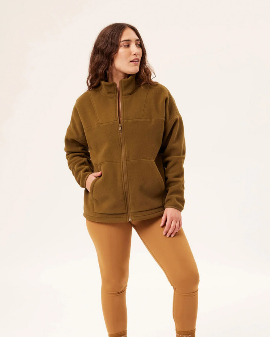 Sparkpick features Girlfriend Collective recycled classic zip jacket fleece in sustainable fashion