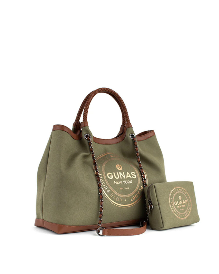 Sparkpick features Gunas Vegan green canvas tote in sustainable fashion