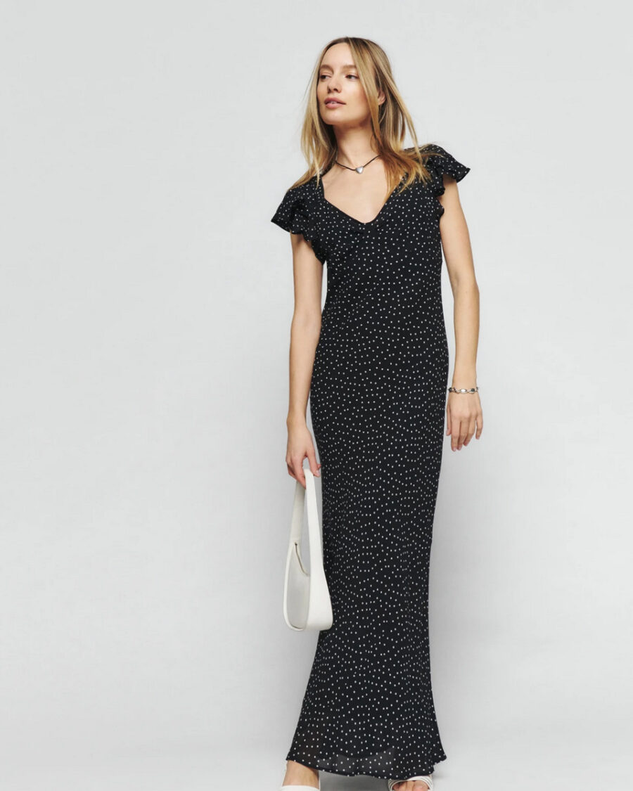 Sparkpick features Reformation maxi viscose dress in sustainable fashion