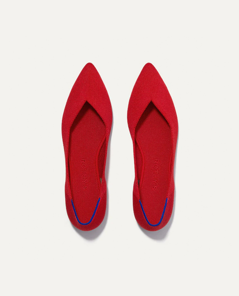 Sparkpick features Rothys recycled red flats in sustainable fashion