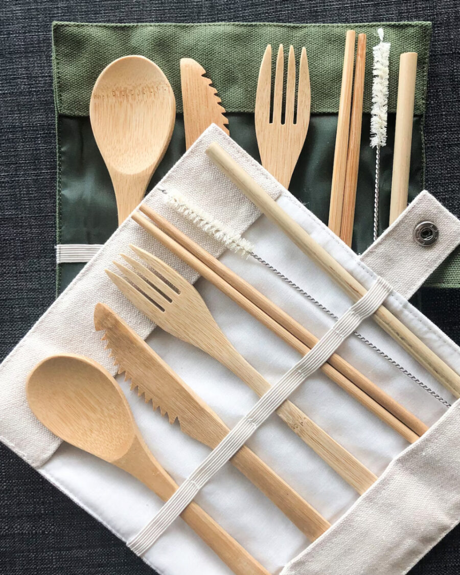 Sparkpick features SmileBoutiquest on Etsy Bamboo cutlery set in sustainable fashion