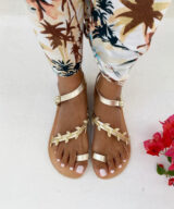 Sparkpick features Urbankissed Leather sandals with leaves in sustainable fashion