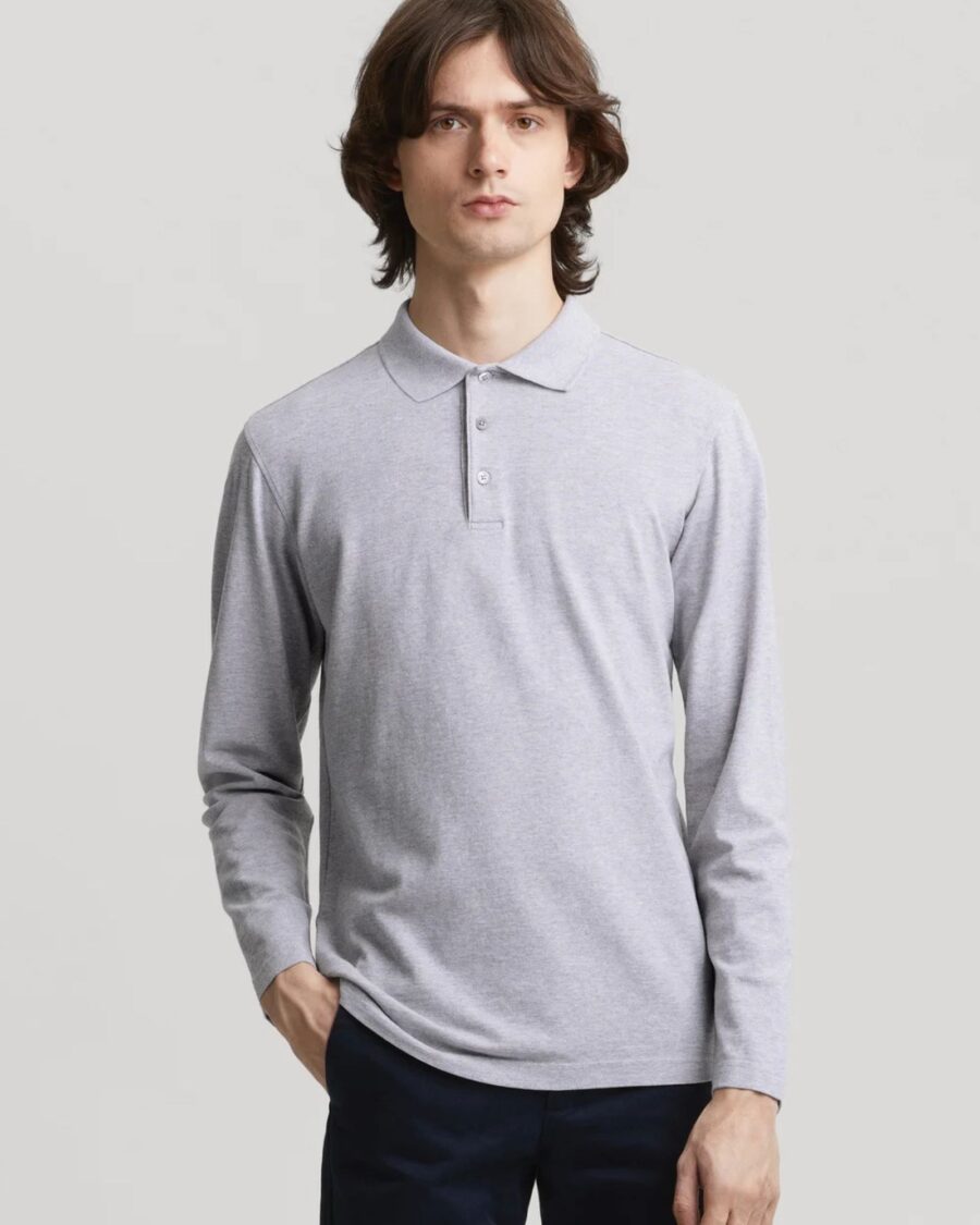 sparkpick features long sleeve polo asket in sustainable fashion