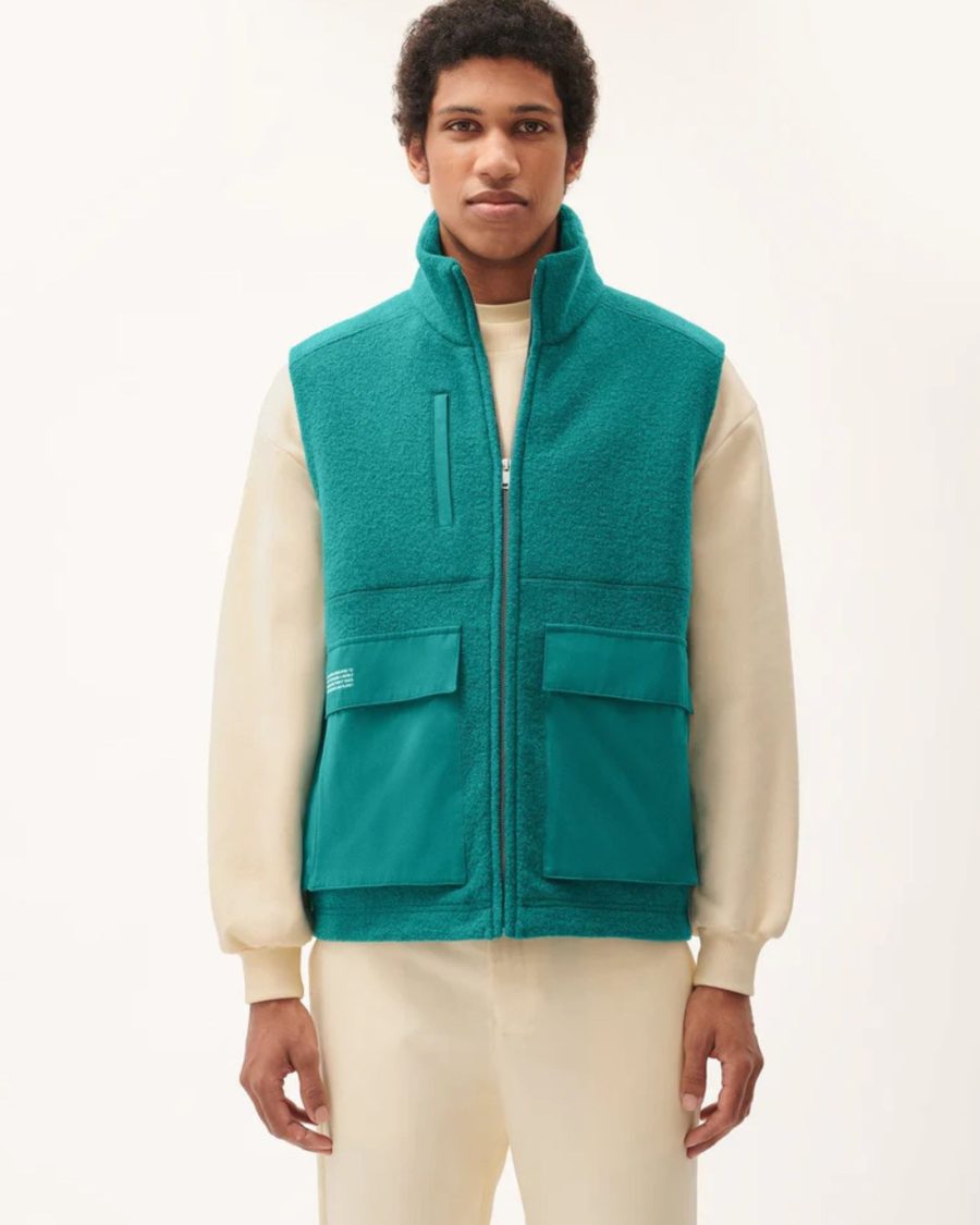 sparkpick features pangaia utility wool gilet in sustainable fashion