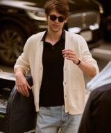 sparkpick features naadam v-neck cardigan in sustainable fashion men styling