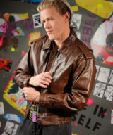 spark and rebel features brown vintage leather jacket in eco fashion