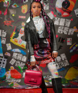 spark and rebel features upcycled leather mini skirt from japan in eco fashion