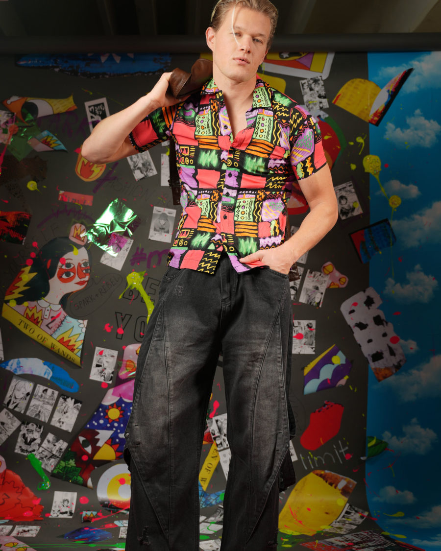 spark and rebel features upcycled mens street style look in eco-fashion