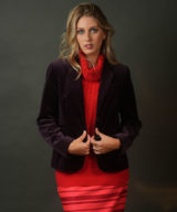 sparkpick features preppy purple velvet schoolboy blazer by j.crew in sustainable fashion