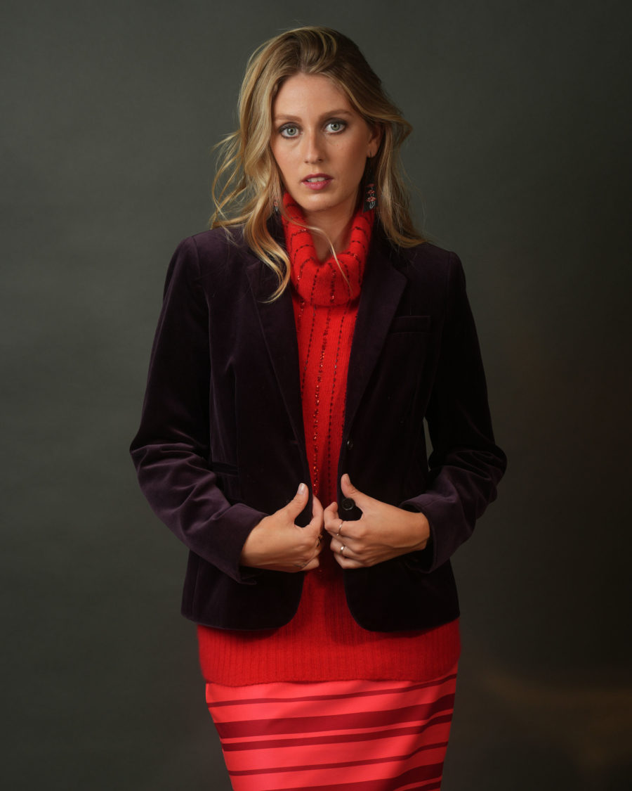 sparkpick features preppy purple velvet schoolboy blazer by j.crew in sustainable fashion