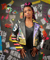 sparkpick features print vegan leather biker jacket unique in eco fashion