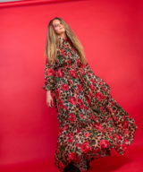 sparkpick features unique tiger and roses print dress