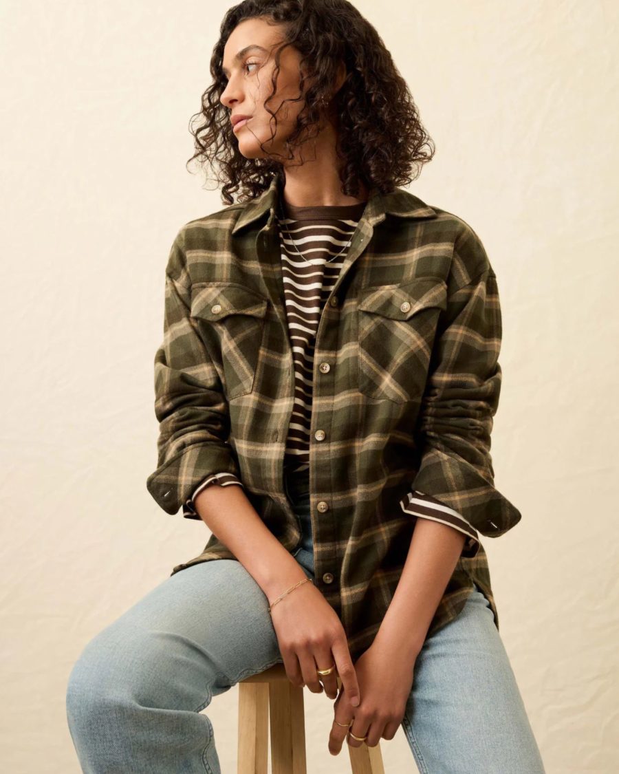sparkpick features faherty flannel plaid shirt in sustainable fashion