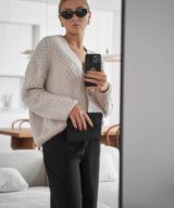sparkpick features milavert herringbone line cardigan in sustainable fashion