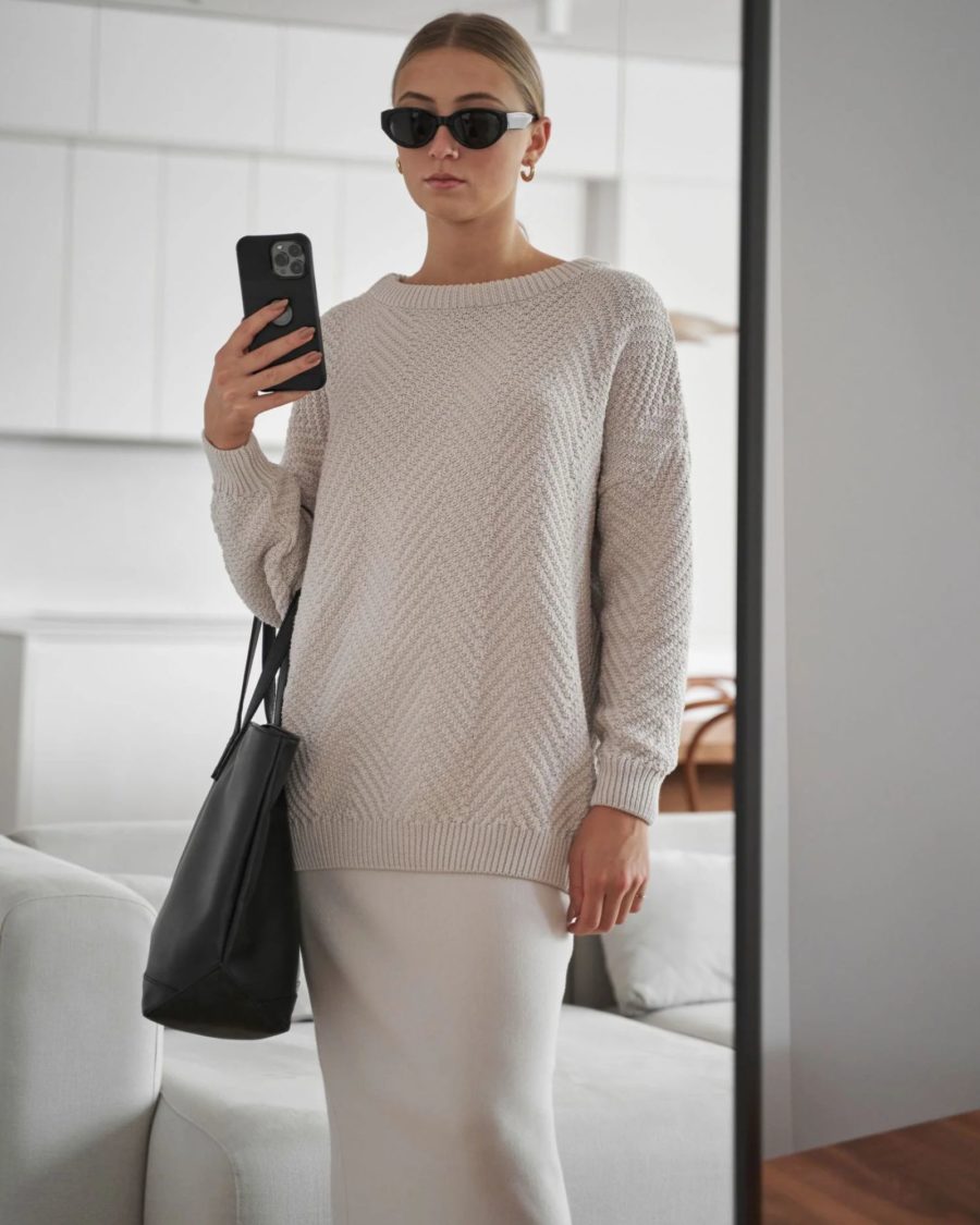 sparkpick features milavert knitted straight skirt in sustainable fashion