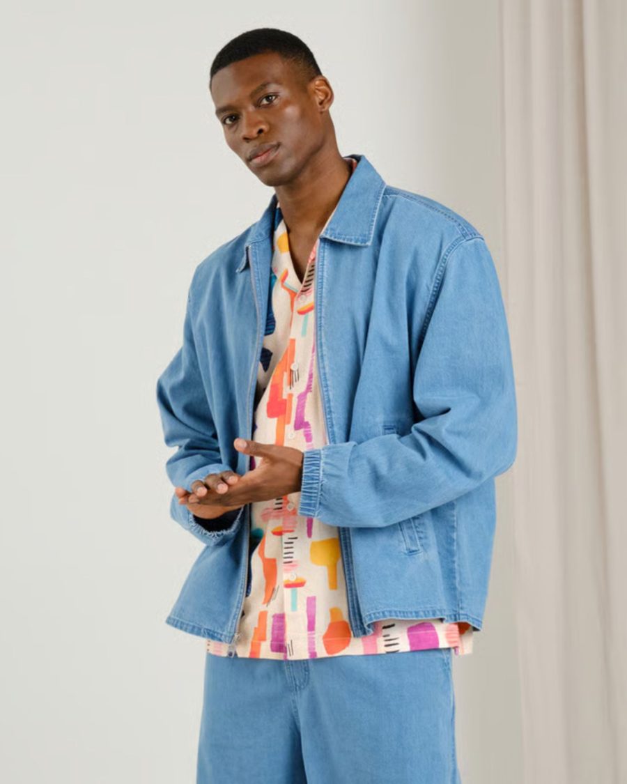 sparkpick features dedicated denim blazer in sustainable fashion