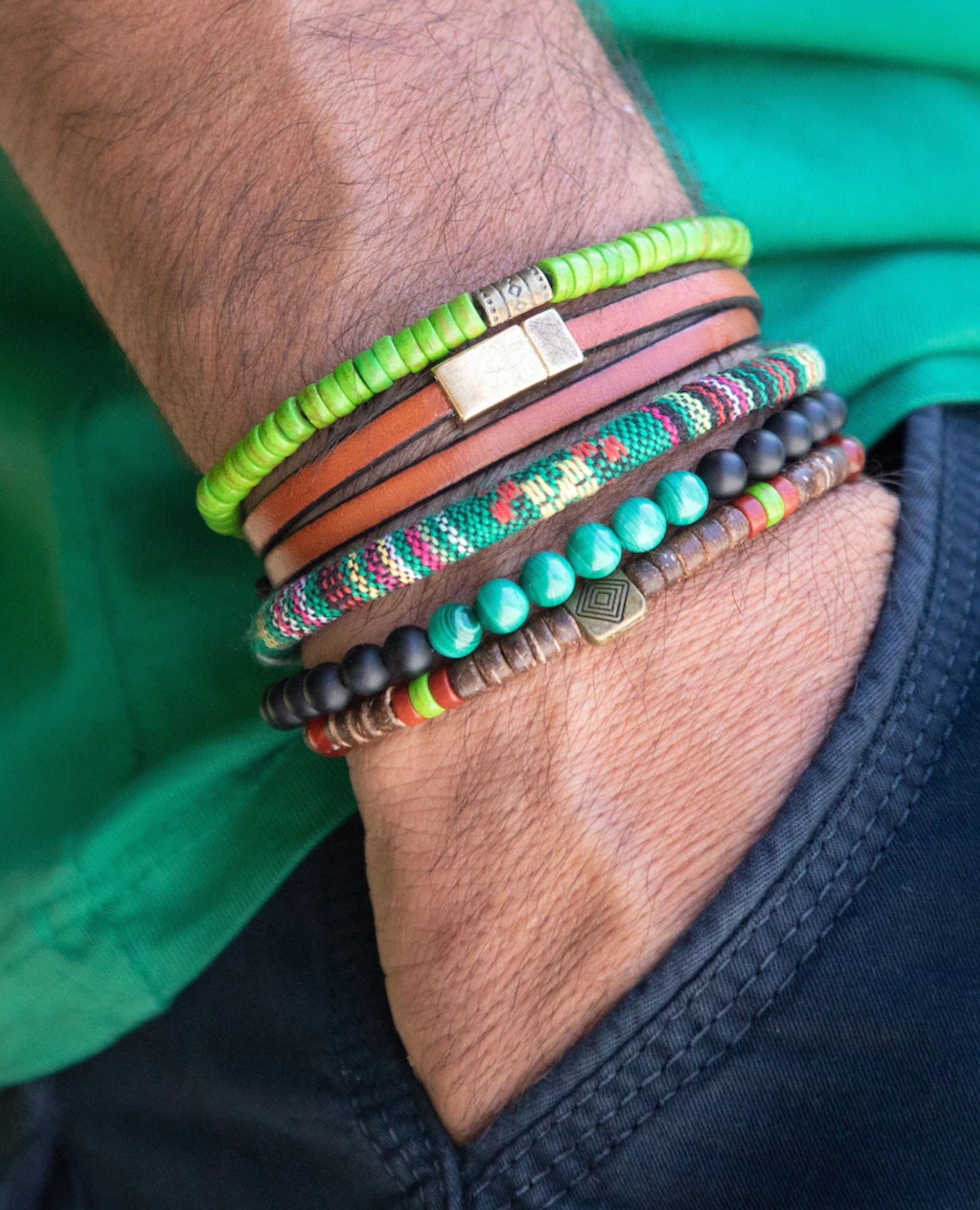 sparkpick features etsy vintagerosegallery green boho bracelets in sustainable fashion