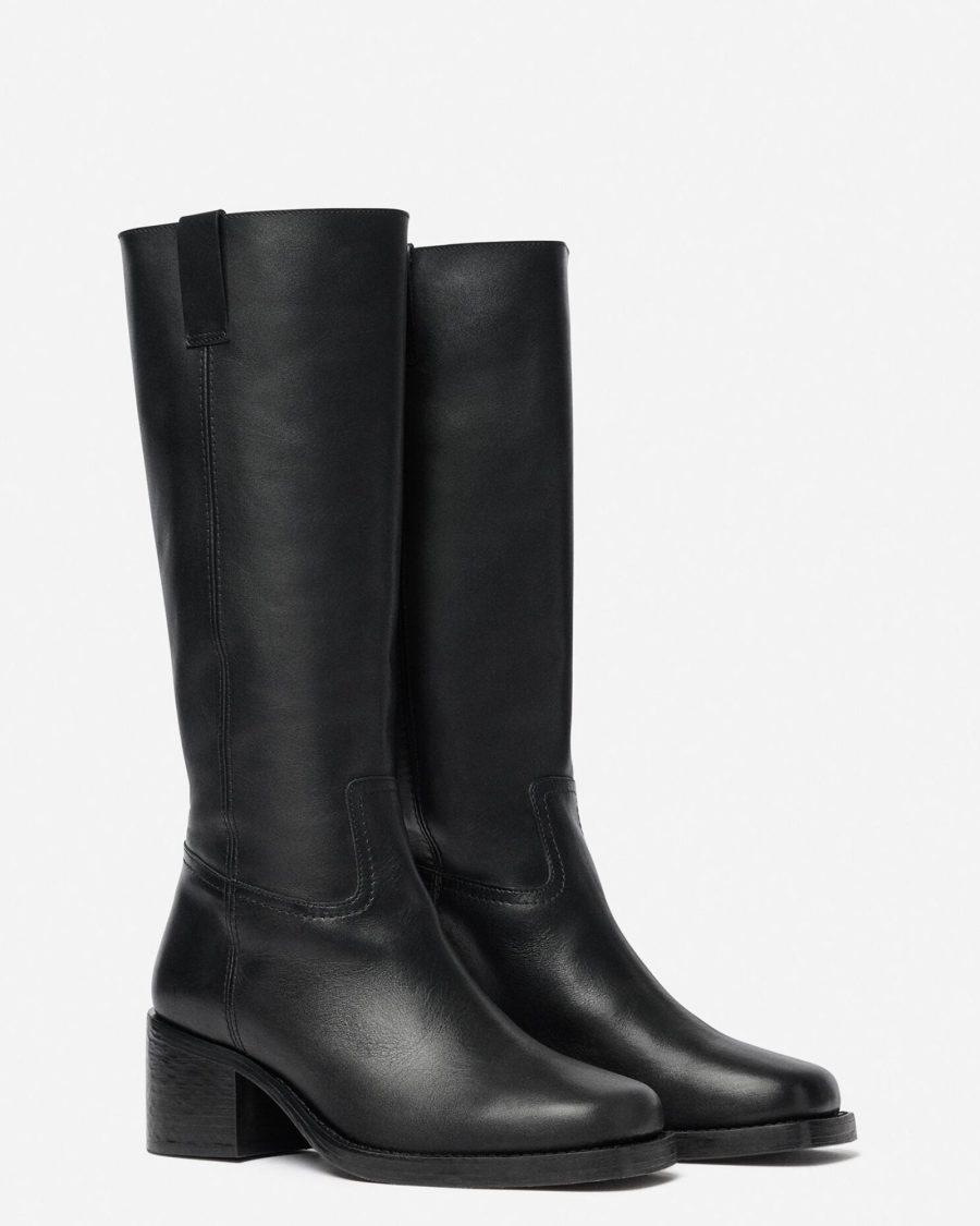 sparkpick features filippa k leather riding boots in sustainable fashion