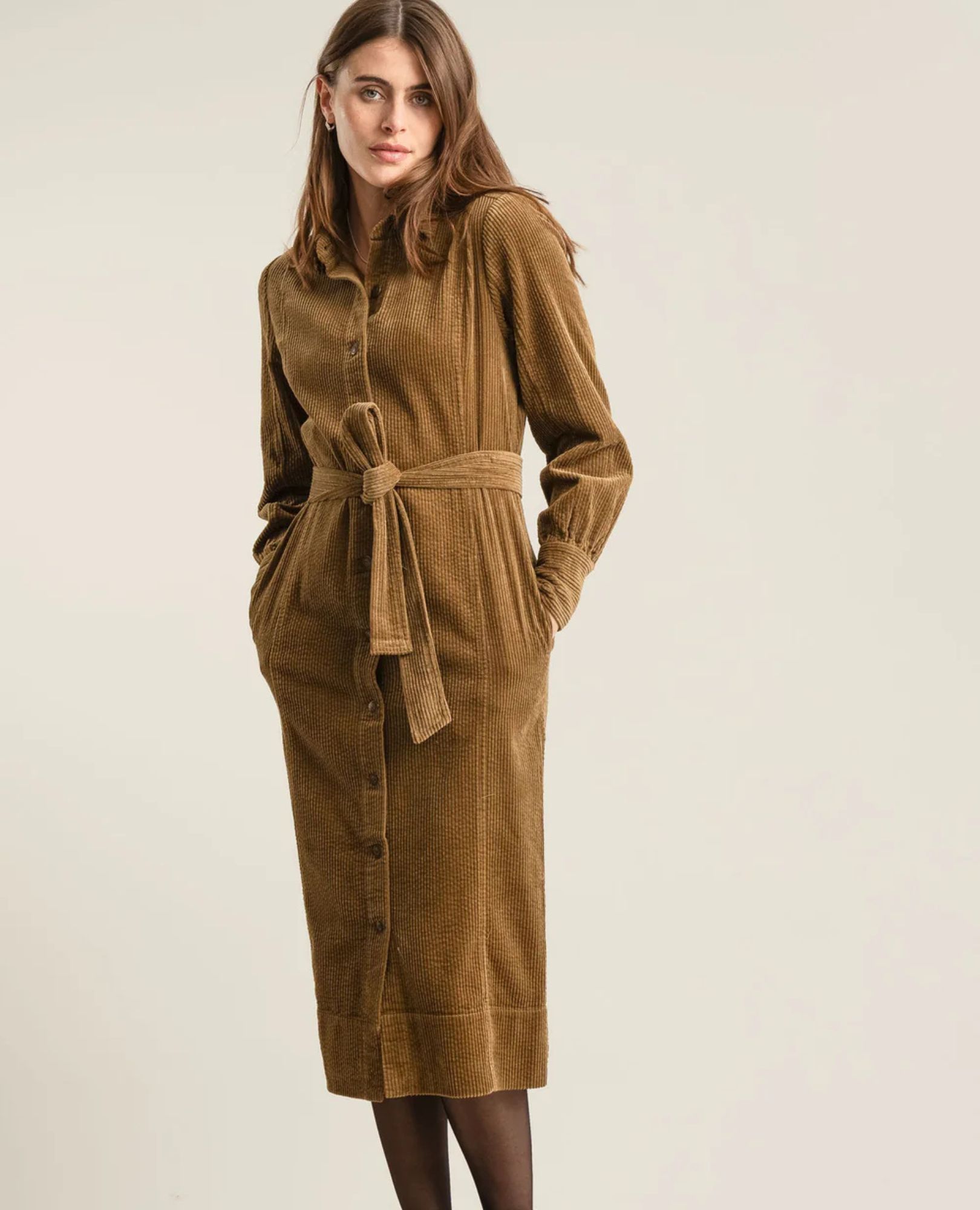 sparkpick features komodo cotton cord dress in sustainable fashion