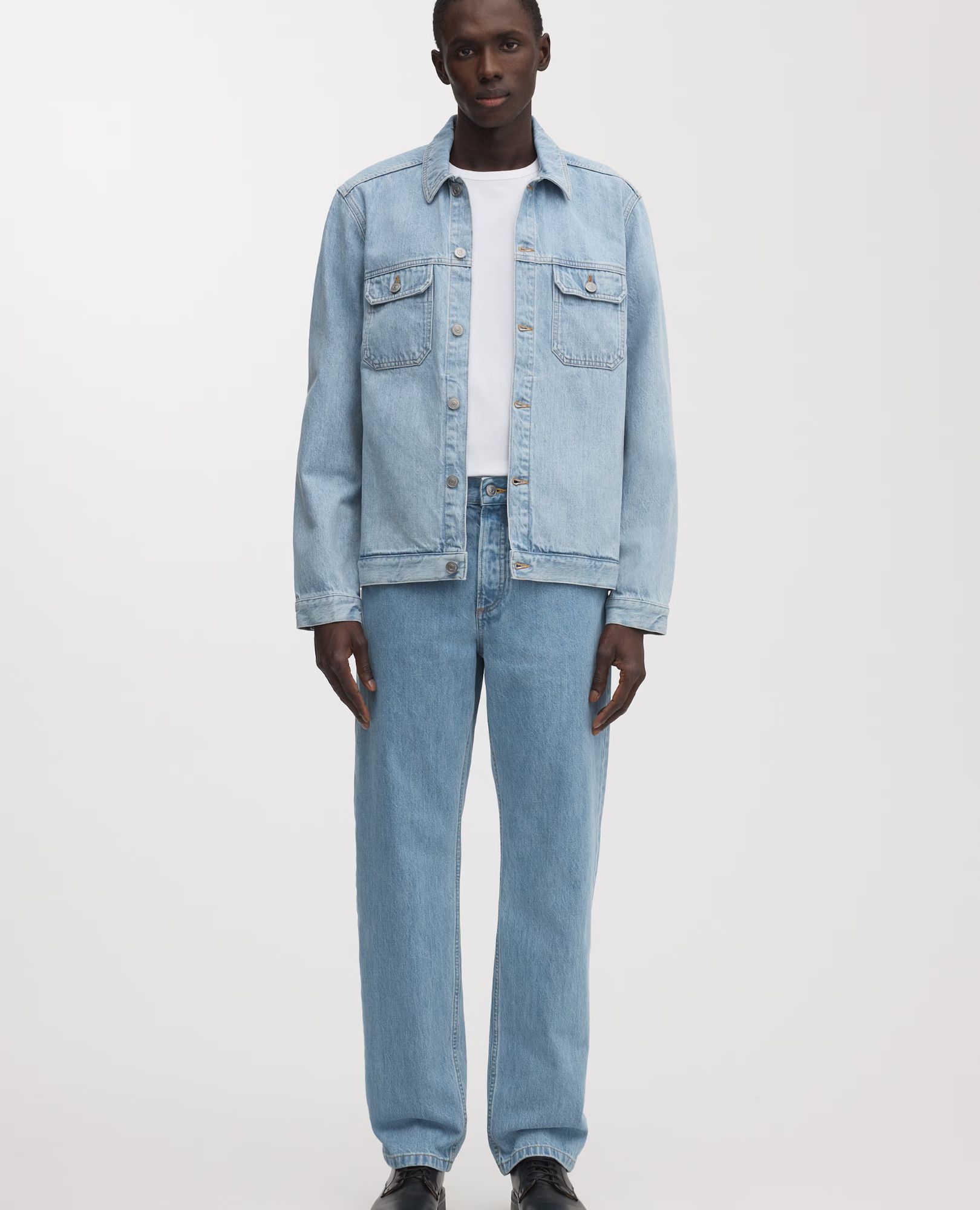 sparkpick features asket denim jacket in sustainable fashion