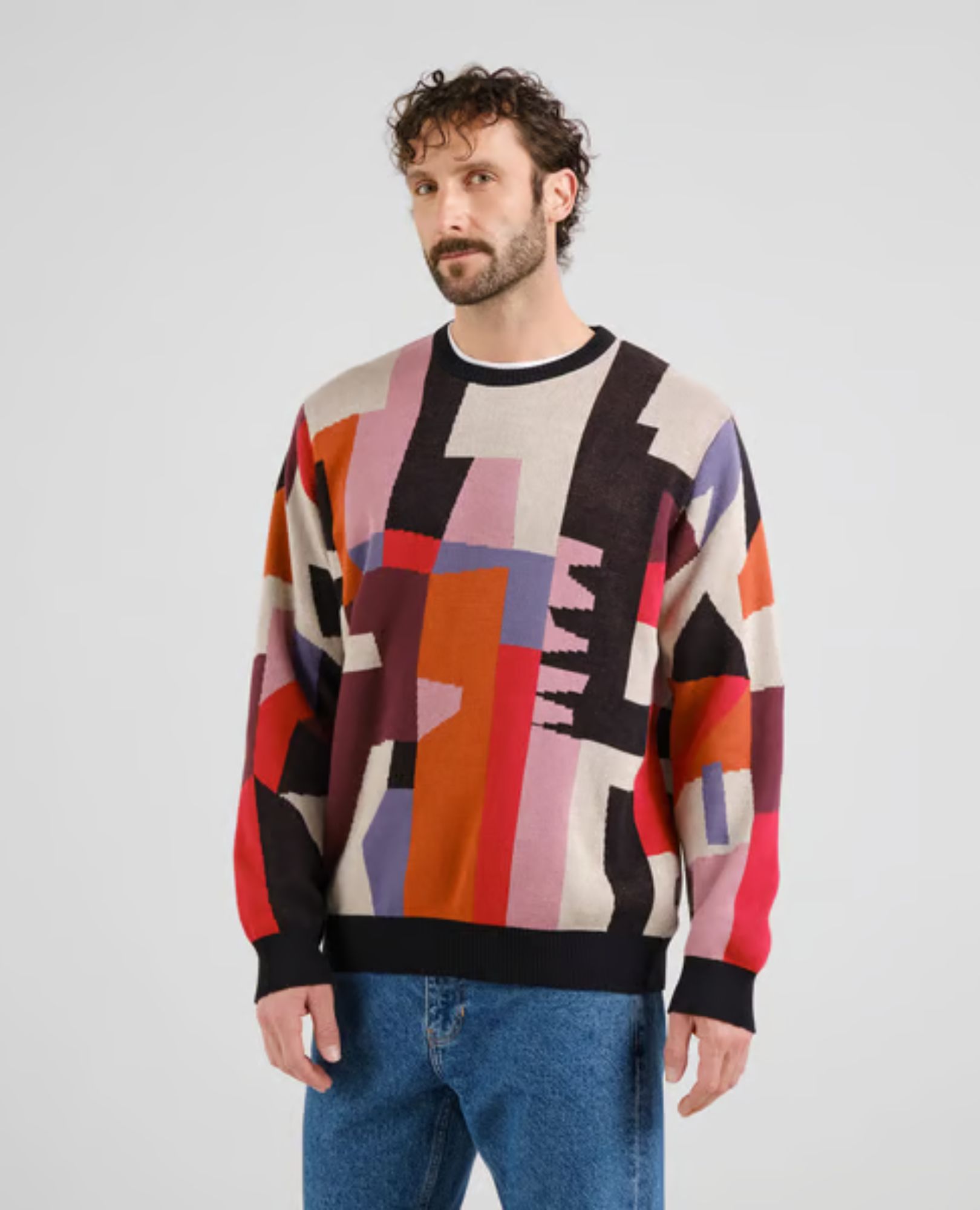 sparkpick features dedicated jacquard knit sweater in sustainable fashion