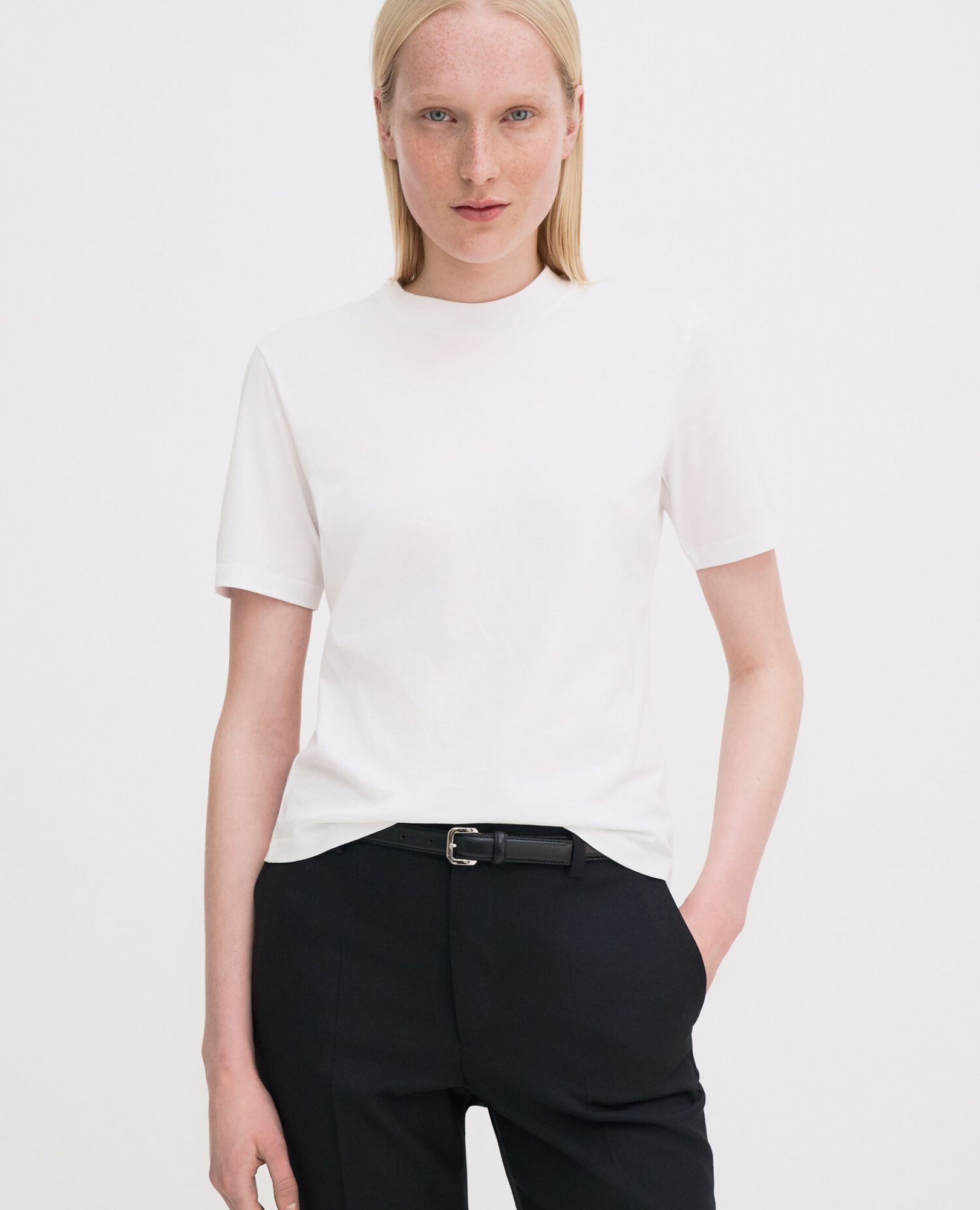 sparkpick features filippa k mock neck tee in sustainable fashion