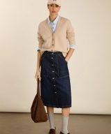 sparkpick features baukjen denim midi skirt in sustainable fashion