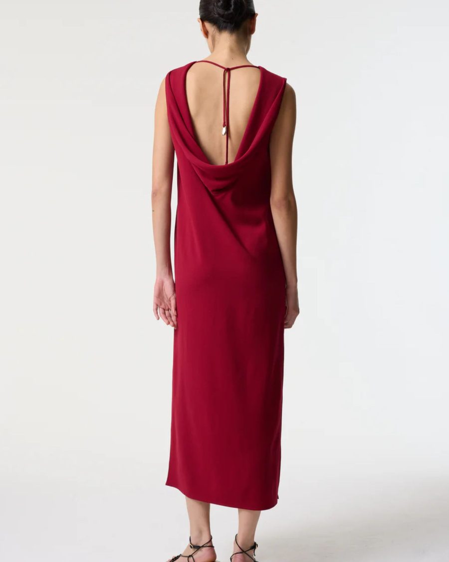 sparkpick features akyn red dress in sustainable fashion