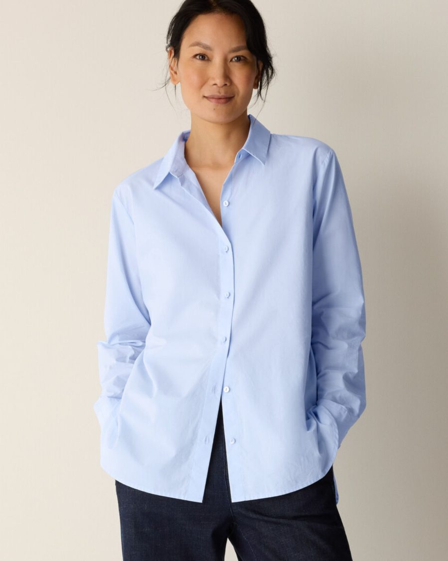 sparkpick features eileen fisher classic shirt in sustainable fashion