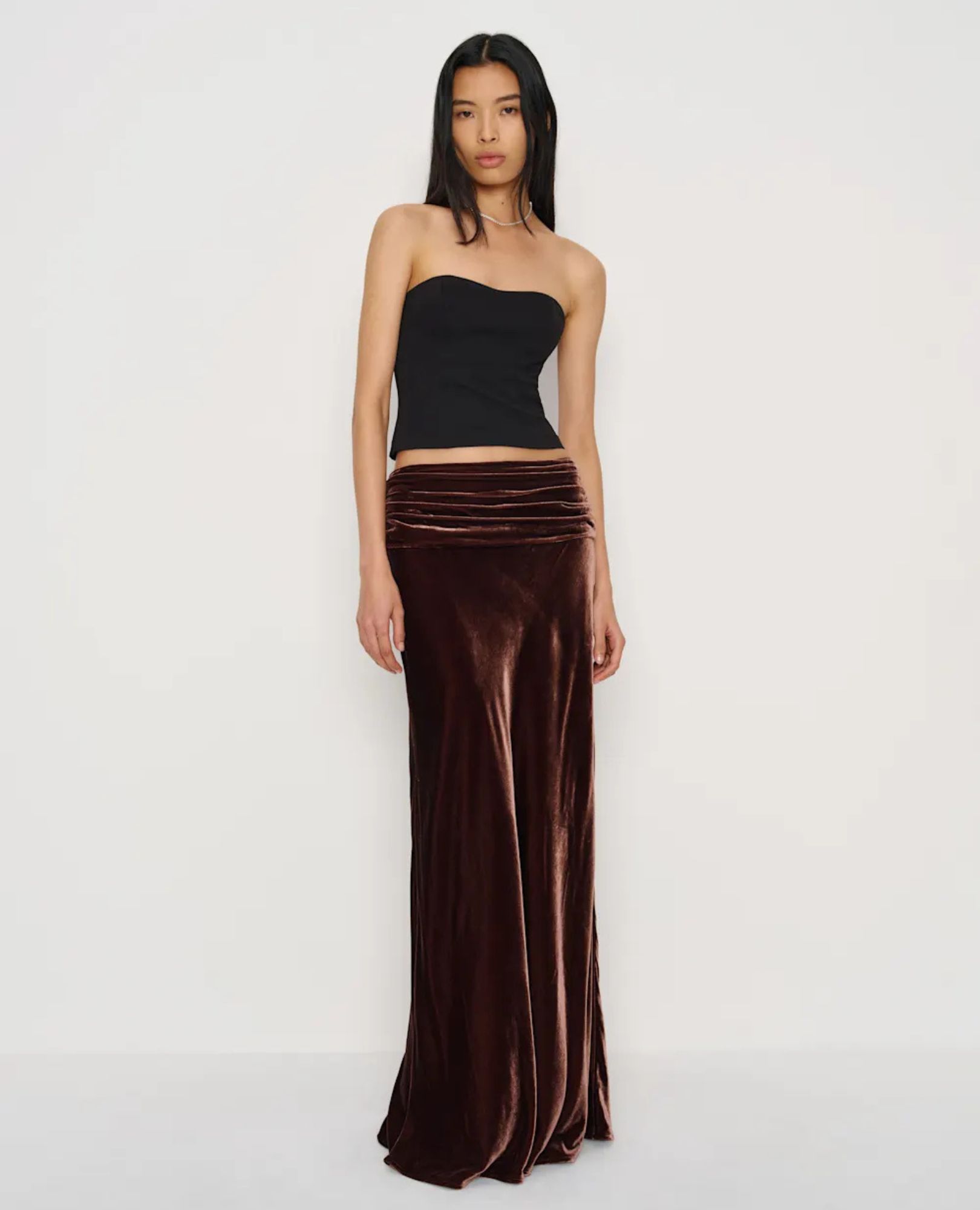sparkpick features reformation velvet skirt in sustainable fashion