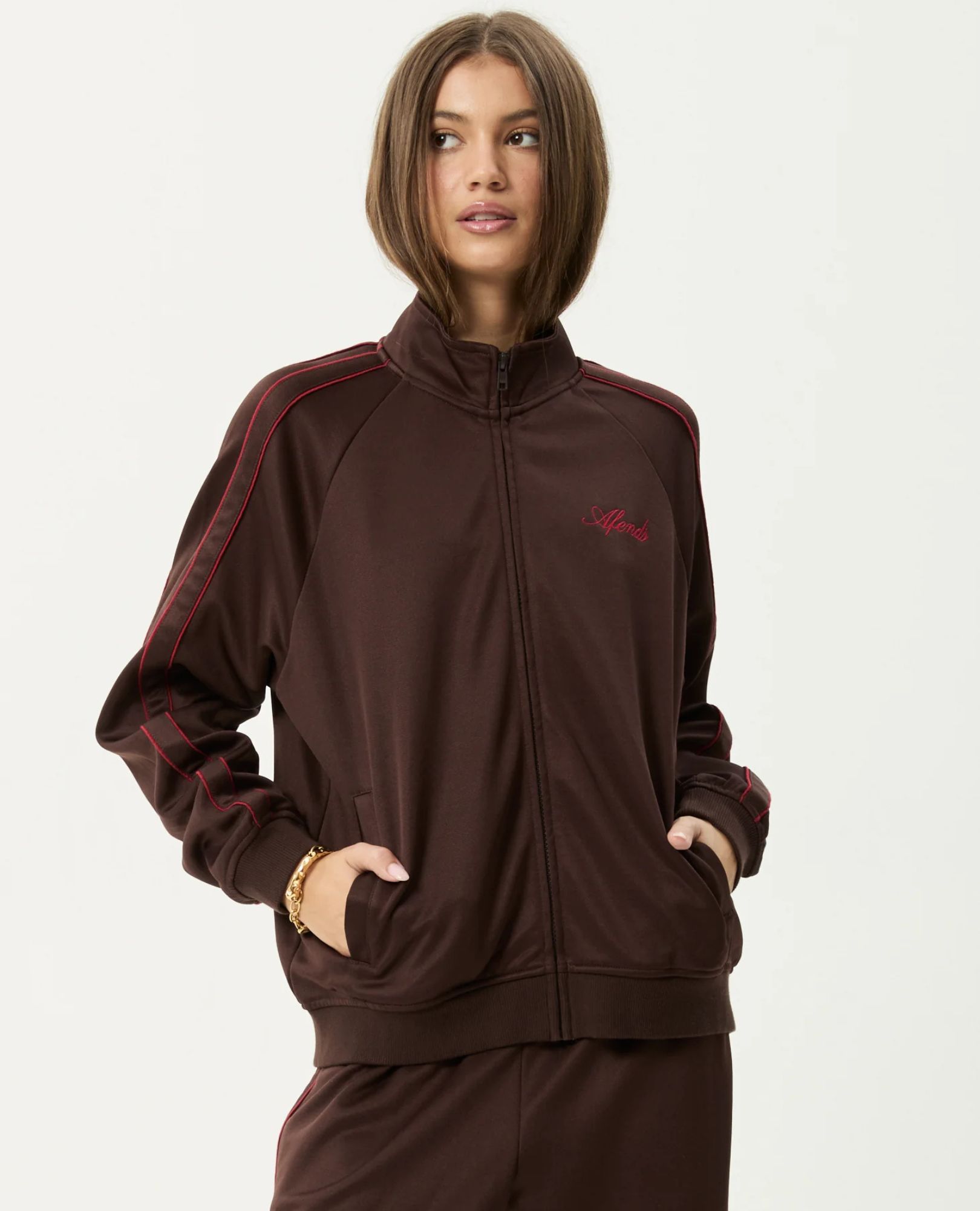 Sparkpick features afends track jacket in sustainable fashion