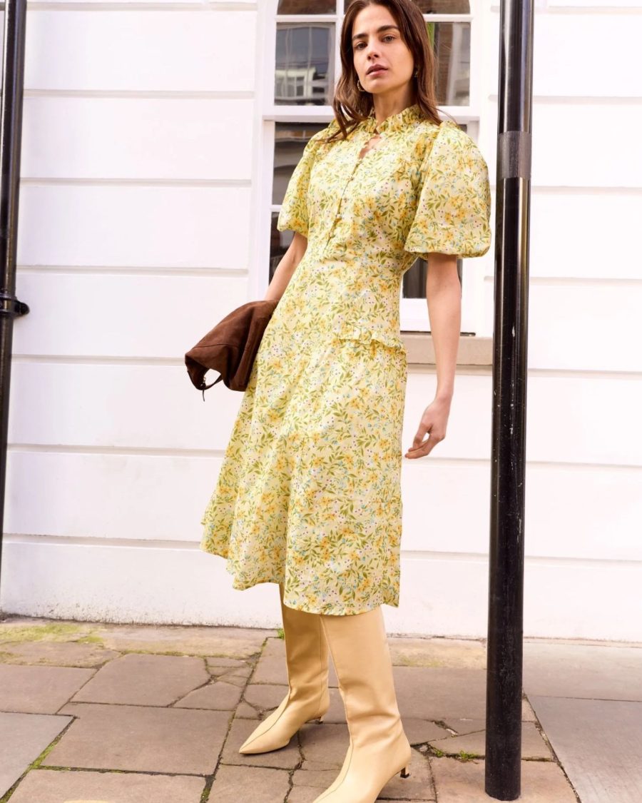 Sparkpick features baukjen printed midi dress in sustainable fashion