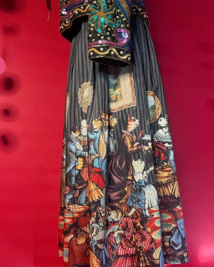 Sparkpick features elf sack printed skirt in sustainable fashion