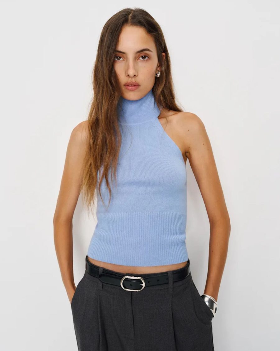 sparkpick features reformation cashmere halter in sustainable fashion