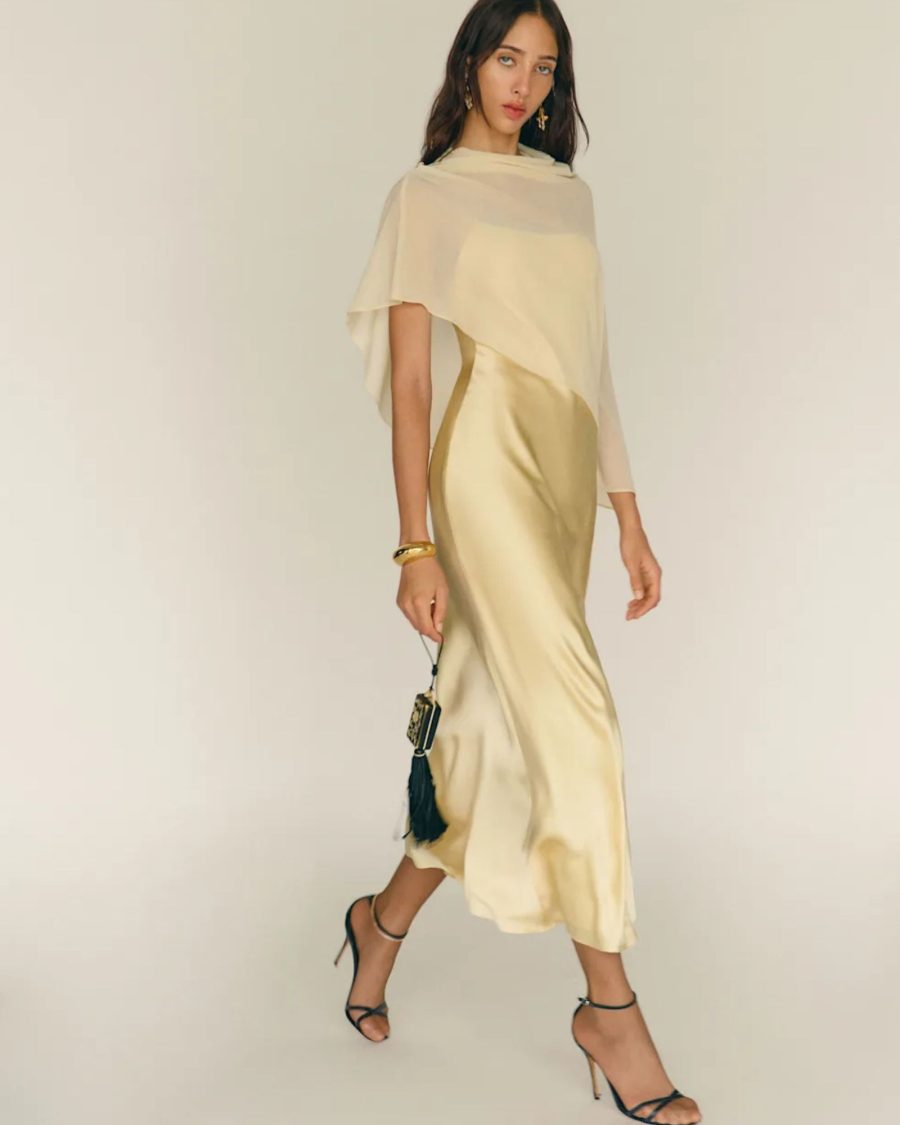 Sparkpick features reformation silk dress in sustainable fashion