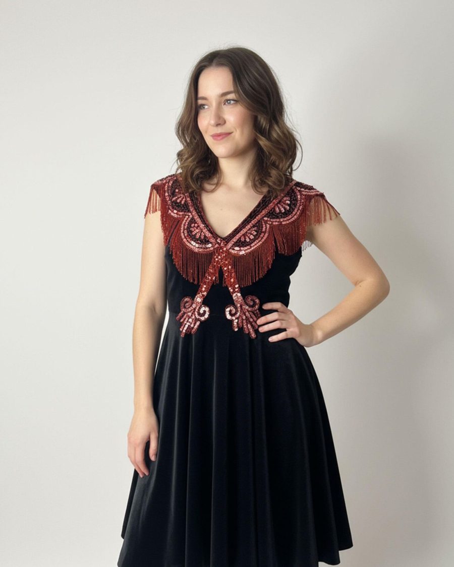 sparkpick features sparkandrebel vintage velvet dress in sustainable fashion