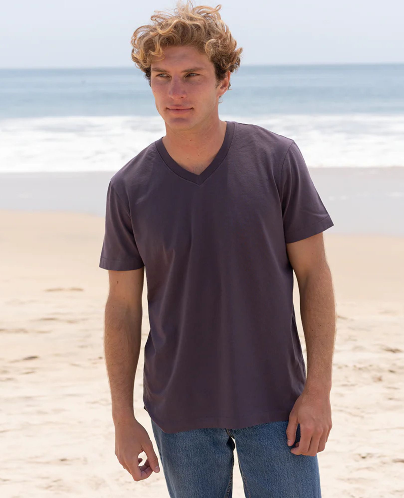 Sparkpick features the classic t-shirt company short sleeve v-neck in sustainable fashion