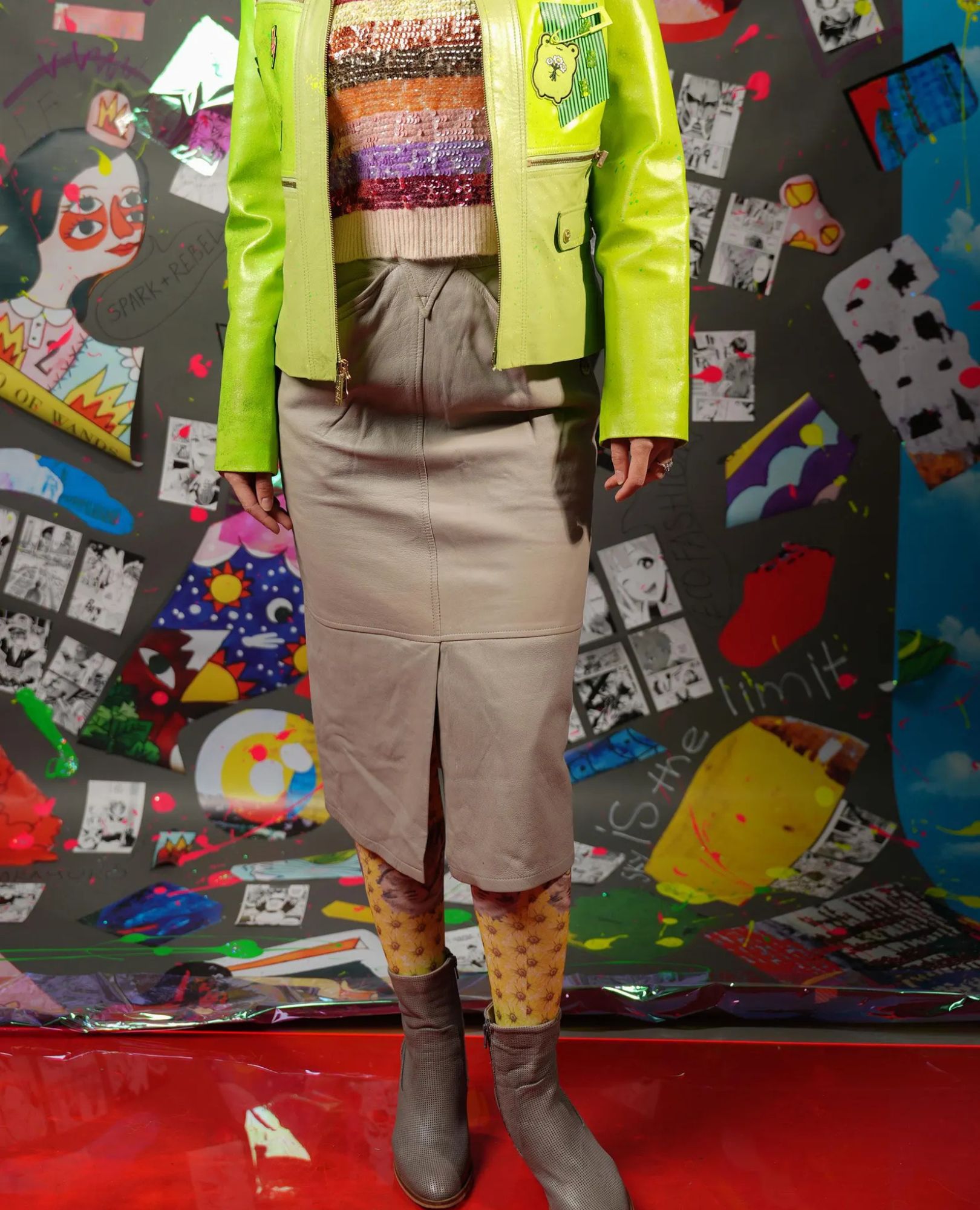 spark and rebel features vintage pencil skirt in eco fashion