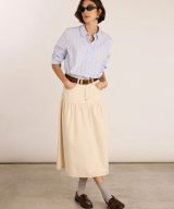 sparkpick features baukjen denim midi skirt in sustainable fashion