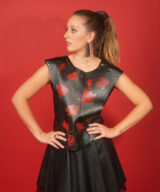 spark and rebel features modular red flower vest from desserto cactus leather