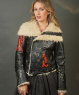 spark and rebel features upcucled leather jacket by racher roy in eco fashion wearable art