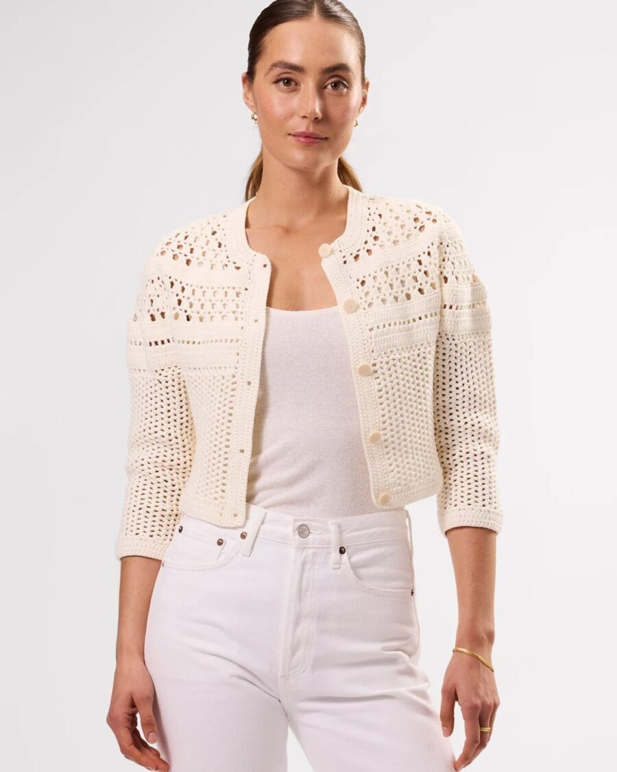 sparkpick features amour vert crochet cardigan in sustainable fashion